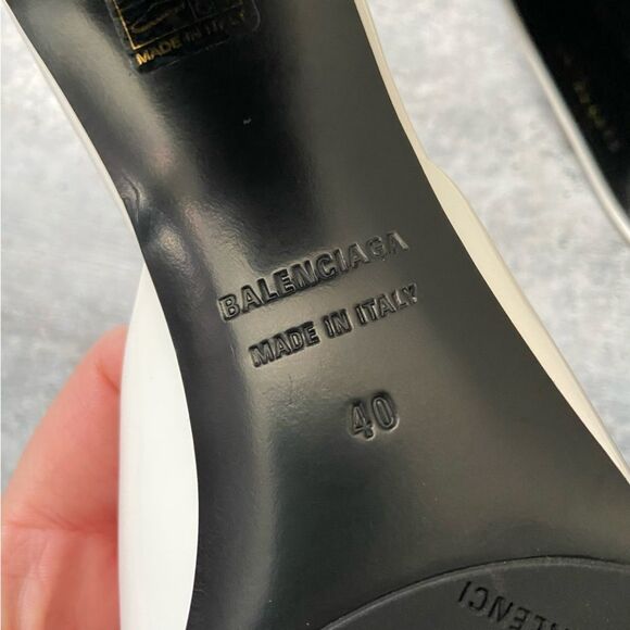 Balenciaga White Leather Mules 40 - Picture 5 of 5